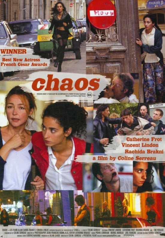 Chaos movie poster print featuring dramatic artwork.