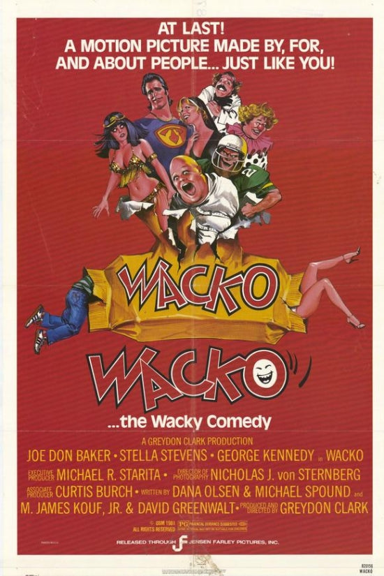 Wacko Movie Poster Print showcasing humor and vibrant design.