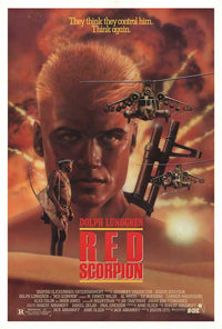 Red Scorpion Movie Poster Print featuring dynamic action scenes.