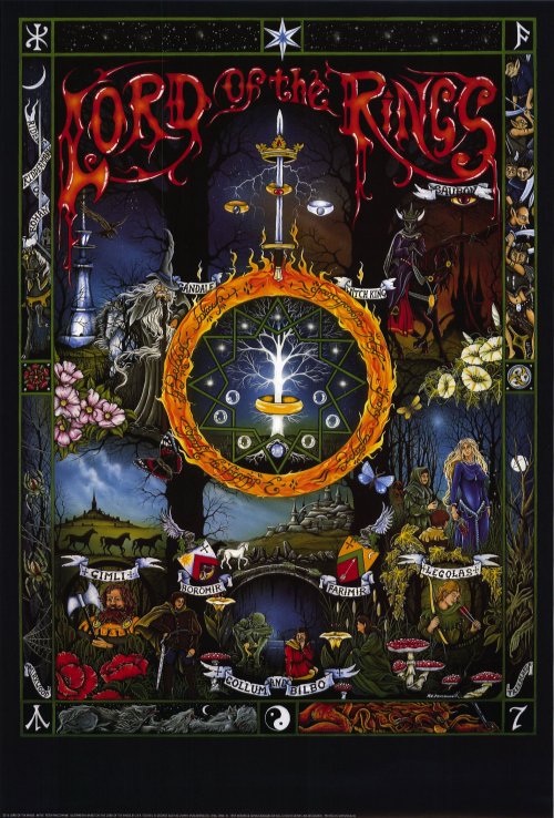 The Lord of the Rings Movie Poster Print featuring epic fantasy imagery.