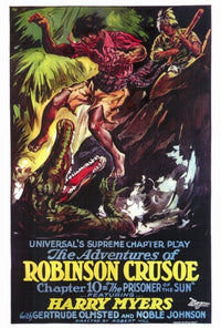 Adventures of Robinson Crusoe movie poster print showcasing vibrant artwork.