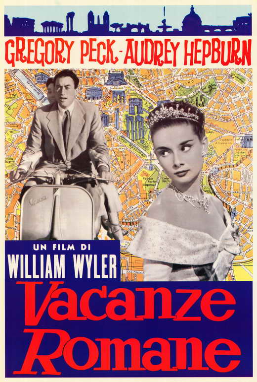 Roman Holiday Movie Poster Print featuring classic film art.