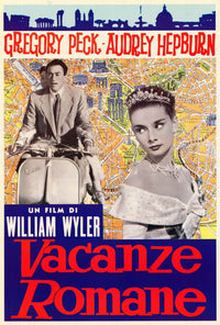 Roman Holiday Movie Poster Print featuring classic film art.