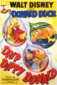Drip Dippy Donald Movie Poster Print featuring vibrant colors and classic Disney character.