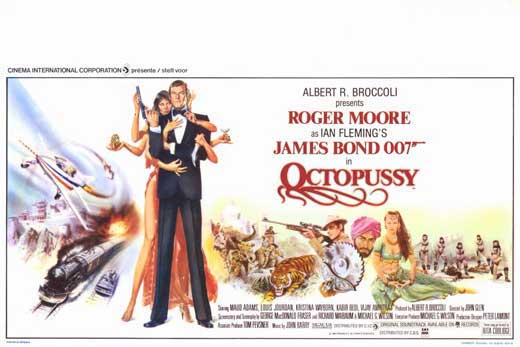 Octopussy Movie Poster Print featuring classic James Bond imagery.