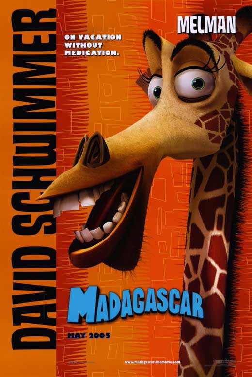 Madagascar Movie Poster Print featuring vibrant characters and adventure theme.