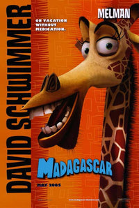 Madagascar Movie Poster Print featuring vibrant characters and adventure theme.