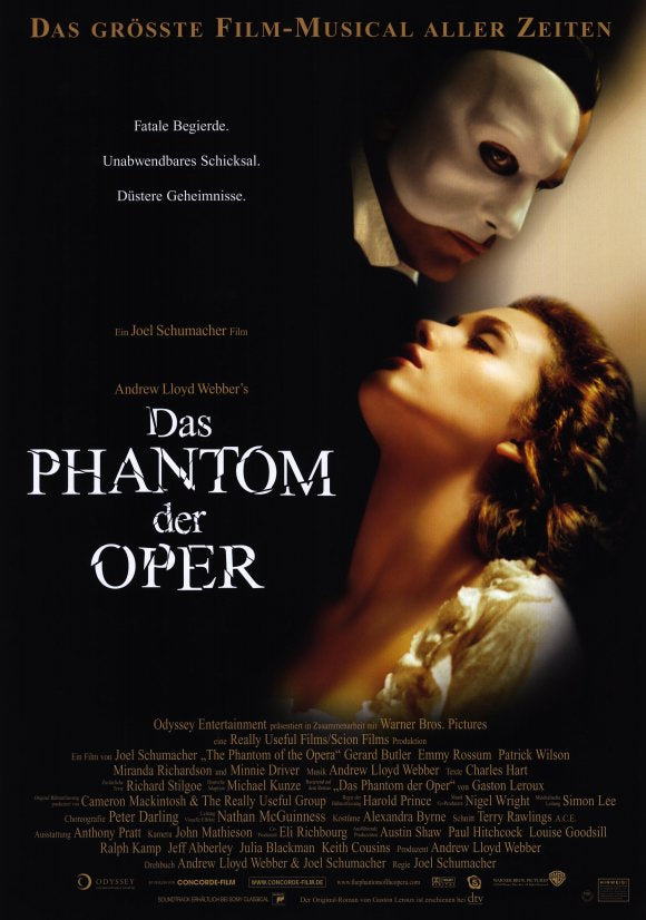 The Phantom of the Opera Movie Poster Print featuring iconic imagery from the film