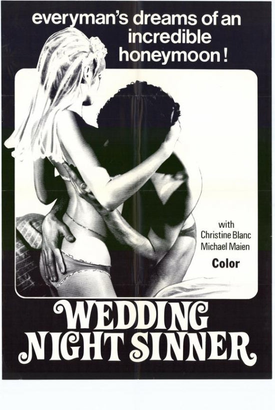 Wedding Night Sinner Movie Poster Print featuring romantic imagery.