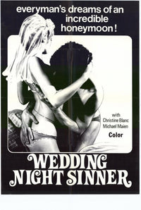 Wedding Night Sinner Movie Poster Print featuring romantic imagery.