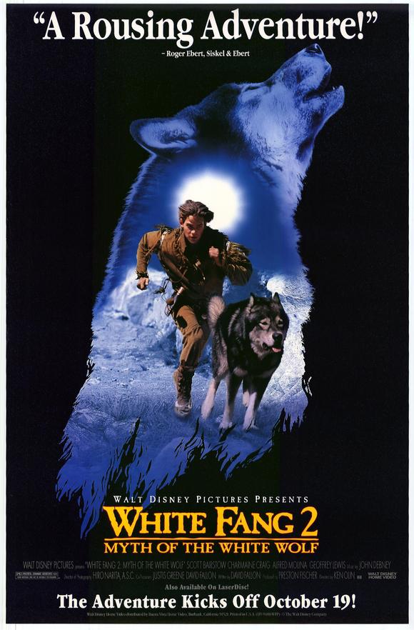 White Fang 2: Myth of the White Wolf Movie Poster Print showcasing adventure.