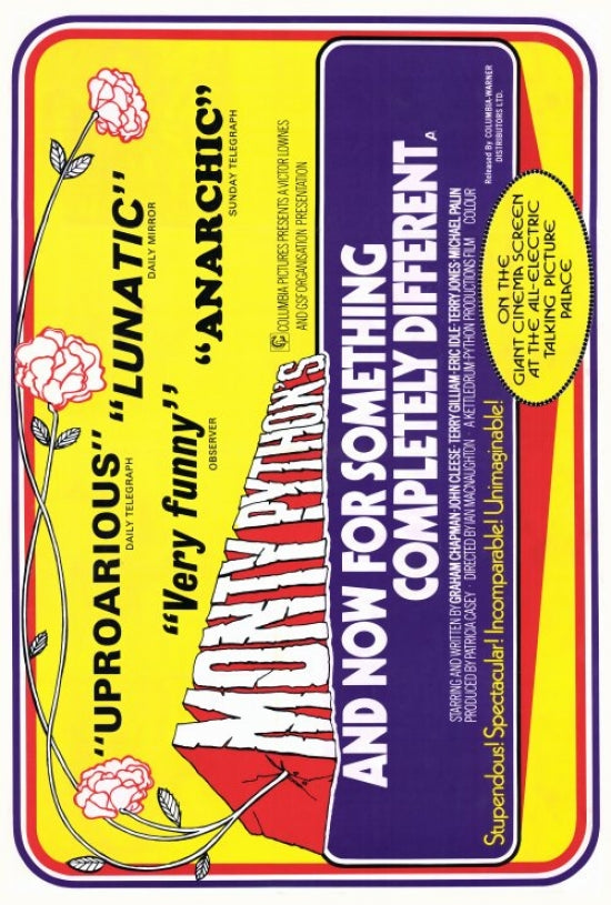 And Now for Something Completely Different Movie Poster Print featuring vibrant colors and classic comedy design.