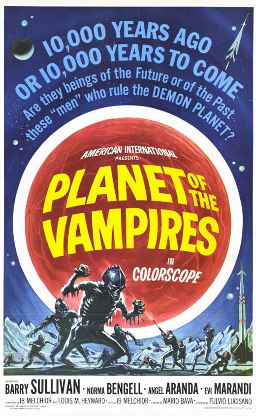Planet of the Vampires Movie Poster Print showcasing classic horror film art.