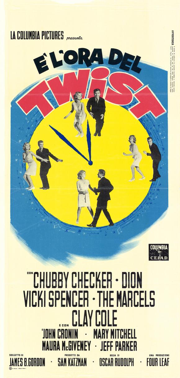 Twist Around the Clock Movie Poster Print featuring vibrant design.