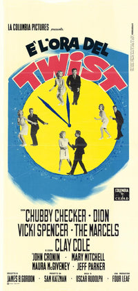 Twist Around the Clock Movie Poster Print featuring vibrant design.