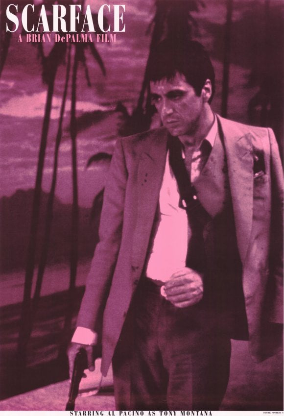 Scarface Movie Poster Print featuring iconic film imagery.