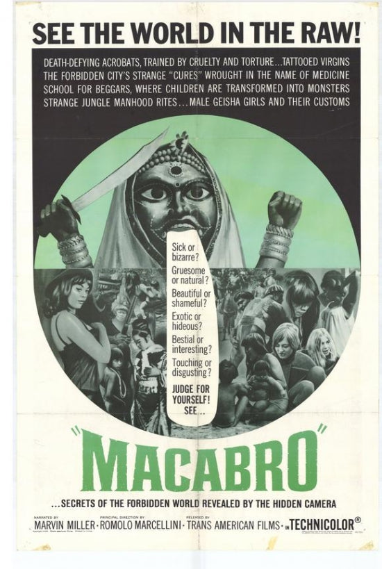 Macabro Movie Poster Print showcasing chilling horror-themed artwork.