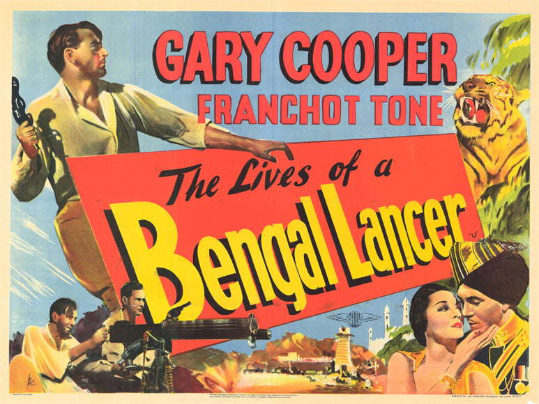 The Lives of a Bengal Lancer Movie Poster Print featuring cinematic adventure.