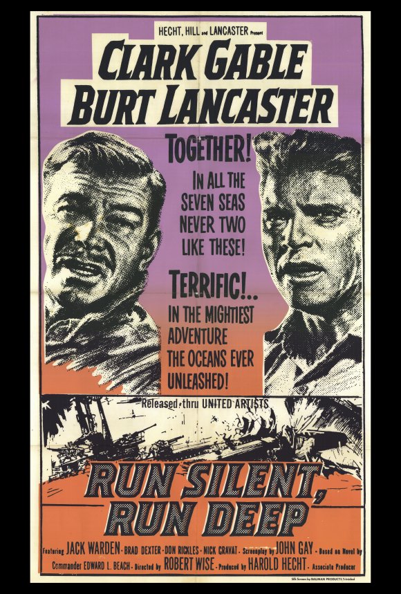 Run Silent, Run Deep Movie Poster Print - Classic Film Art