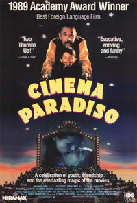 Cinema Paradiso Movie Poster Print showcasing nostalgic film imagery.