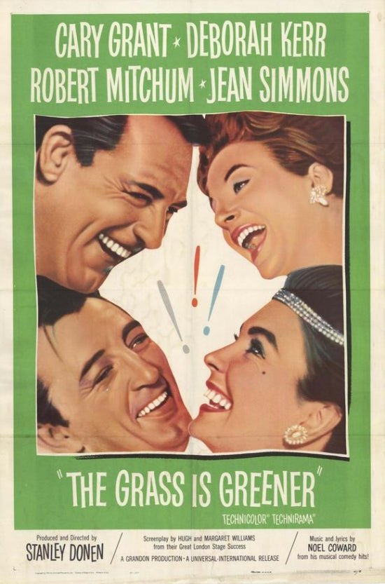The Grass Is Greener movie poster print, vibrant design, 27x40 inches.
