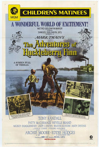 The Adventures of Huckleberry Finn Movie Poster Print showcasing Huck and Jim on the Mississippi River.