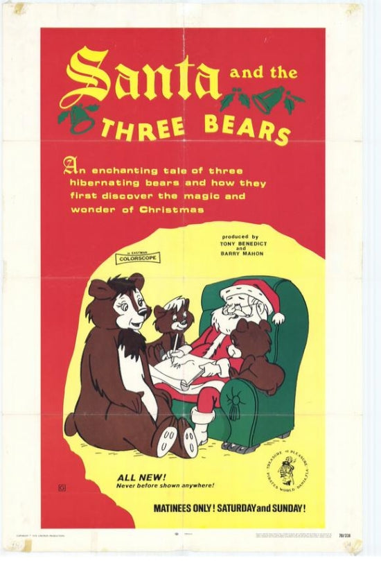 Santa and the 3 Bears Movie Poster Print showcasing festive holiday charm.