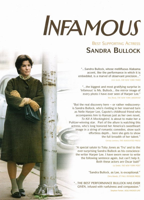 Infamous Movie Poster Print showcasing cinematic artwork.