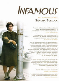 Infamous Movie Poster Print showcasing cinematic artwork.