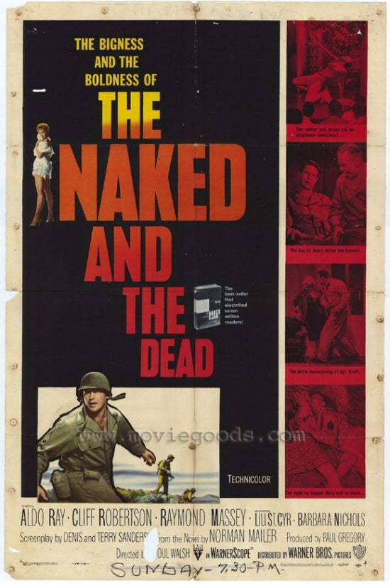 Naked and the Dead Movie Poster Print showcasing classic film art.