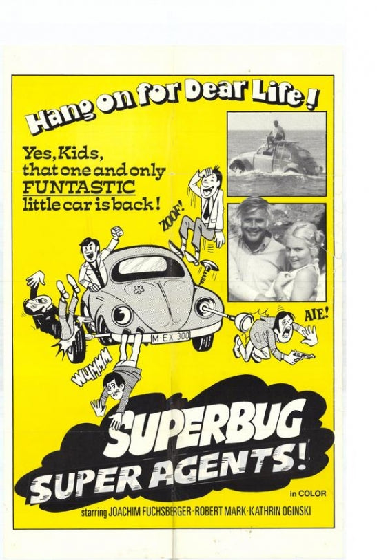 Superbug Super Agent Movie Poster Print featuring vibrant colors and dynamic design.