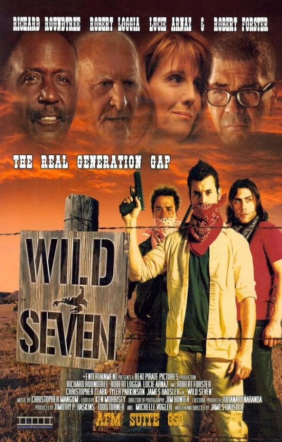 Wild Seven Movie Poster Print showcasing vibrant colors and dynamic design.