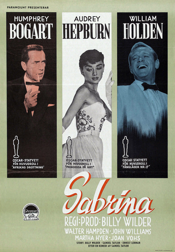 Sabrina Movie Poster Print showcasing classic film art.