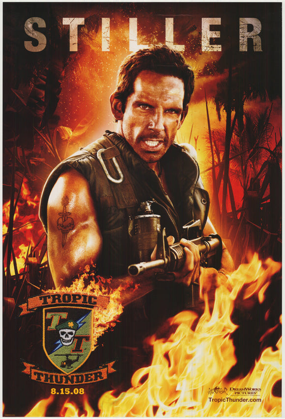 Tropic Thunder Movie Poster Print featuring iconic scenes from the film.