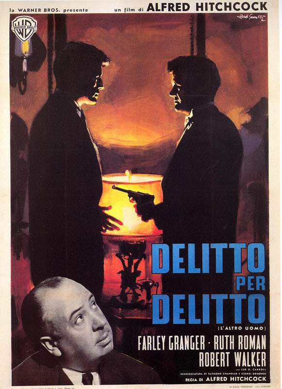 Strangers on a Train Movie Poster Print featuring classic film art.