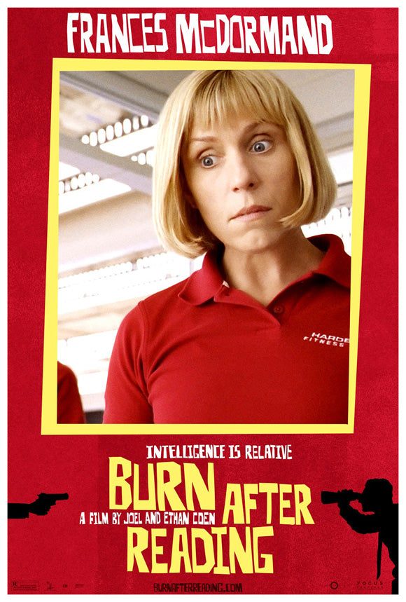 Burn After Reading Movie Poster Print showcasing the film's iconic characters and themes.