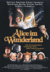 Alice in Wonderland Movie Poster Print featuring vibrant artwork and fantasy theme.