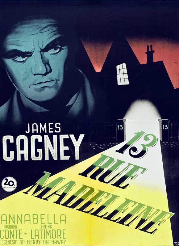 13 Rue Madeleine Movie Poster Print showcasing classic cinema artwork.