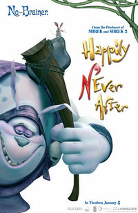 Happily N'Ever After Movie Poster Print showcasing whimsical animated characters.
