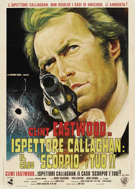 Dirty Harry Movie Poster Print featuring iconic film art.