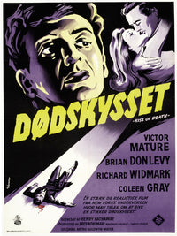 The Kiss of Death Movie Poster Print showcasing dramatic imagery.