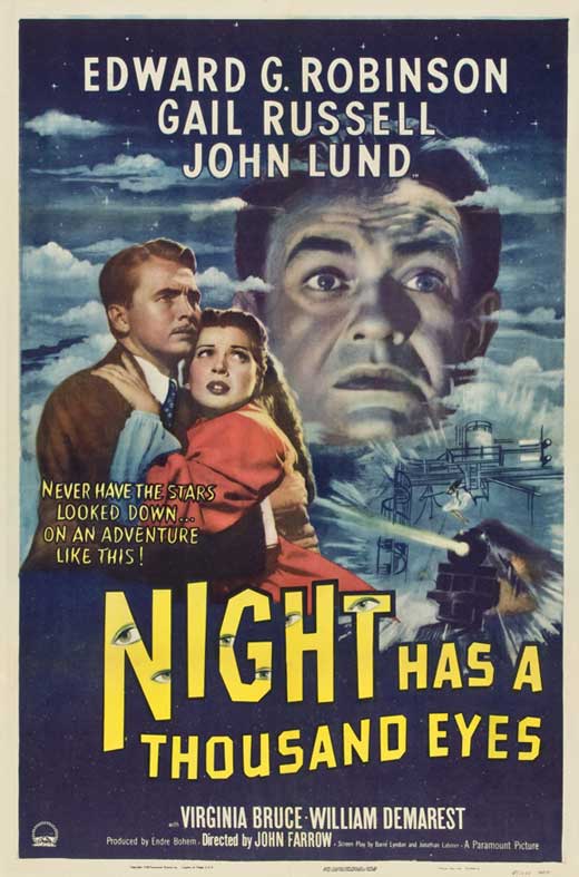 Night Has a Thousand Eyes Movie Poster Print showcasing classic cinema art