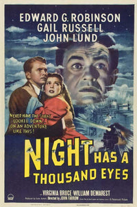 Night Has a Thousand Eyes Movie Poster Print showcasing classic cinema art