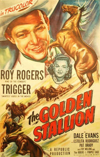 The Golden Stallion Movie Poster Print showcasing vibrant colors and dynamic imagery.