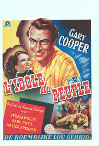 The Pride of the Yankees movie poster print featuring Lou Gehrig.
