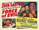 Force of Evil Movie Poster Print featuring classic cinematic themes.