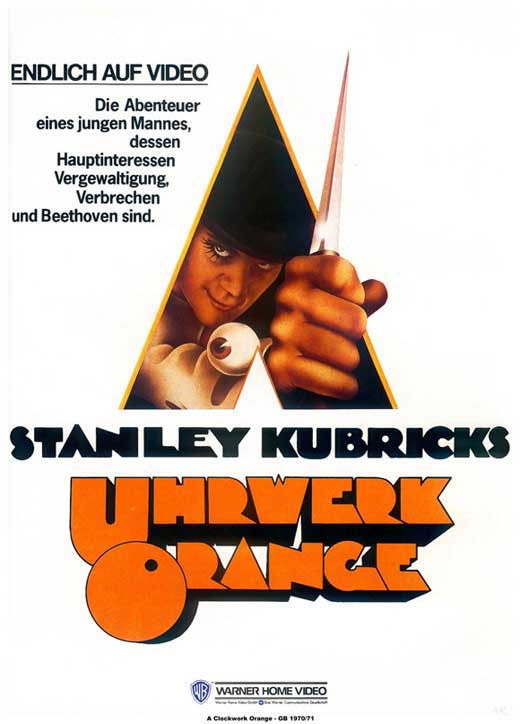 A Clockwork Orange Movie Poster Print featuring iconic film imagery.