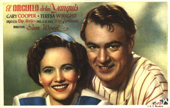 The Pride of the Yankees Movie Poster Print showcasing classic baseball film imagery.