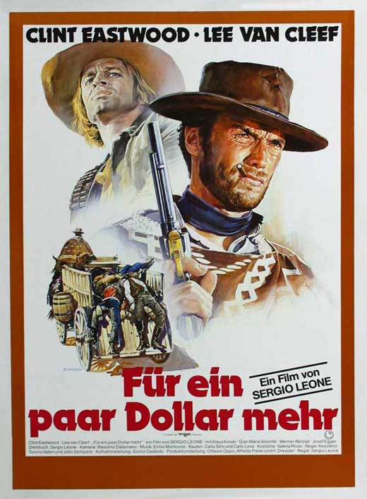For a Few Dollars More Movie Poster Print featuring iconic Western imagery.