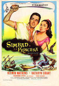 The 7th Voyage of Sinbad Movie Poster Print showcasing classic adventure scenes.